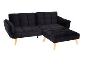 Schlafsofa K18 Schwarz - Textil - 218 x 80 x 175 cm