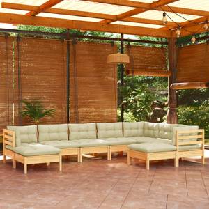 Salon de jardin Blanc - Bois massif - 64 x 29 x 64 cm