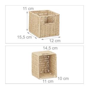 2 x Walnuss Wandregal klein mit Körben Braun - Holzwerkstoff - 31 x 16 x 18 cm