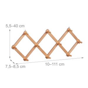 Portemanteau mural réglable en bois Marron - Bois manufacturé - 111 x 6 x 8 cm