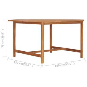 Table de salle à manger Marron - Bois massif - Bois/Imitation - 150 x 75 x 150 cm