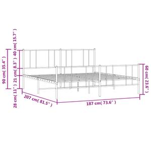 Bettgestell 3028911-4 Schwarz - 187 x 207 cm