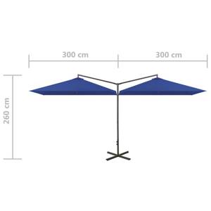 Parasol d'extérieur Bleu - Métal - Textile - 290 x 260 x 600 cm