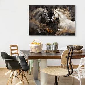 Tableau CHEVAUX Animaux Abstraction 90 x 60 x 60 cm