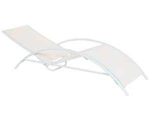 Chaise longue GAETA Beige - Blanc - Métal - 60 x 93 x 170 cm