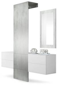 Garderobe Carlton Set 3 Beton 4tlg. Grau - Holzwerkstoff - 157 x 193 x 35 cm