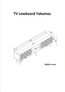 TV Lowboard Yakamoz Walnuss Braun - Holzwerkstoff - 180 x 49 x 30 cm