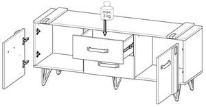 Wohnwand MILENIUM Braun - Holzwerkstoff - 305 x 187 x 55 cm