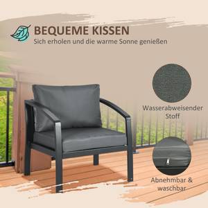 Garten Sessel Set 84G-019V00LG Metall - 69 x 61 x 123 cm