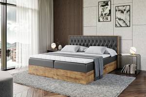 Boxspringbett LOLLI5 Hochglanz Schwarz - Breite: 200 cm - H4