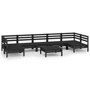 Garten-Lounge-Set Schwarz - Massivholz - Holzart/Dekor - 64 x 29 x 64 cm