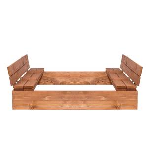 Holz-Sandkasten mit Bank 120x120cm Braun - Massivholz - 120 x 41 x 120 cm