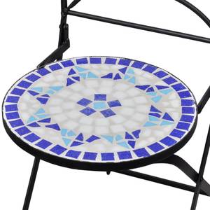 Bistro-Set (3-teilig) 299764-2 Blau - Weiß - Keramik - Metall - 60 x 70 x 60 cm