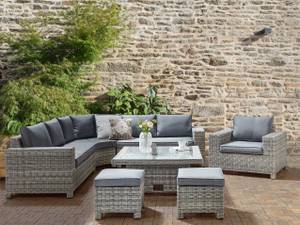 Lounge Set TEGLIO 7-tlg Beige - Grau - Polyrattan - 265 x 83 x 265 cm