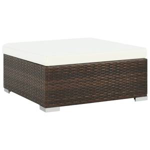 Garten-Sofagarnitur Braun - Metall - Polyrattan - 74 x 26 x 74 cm