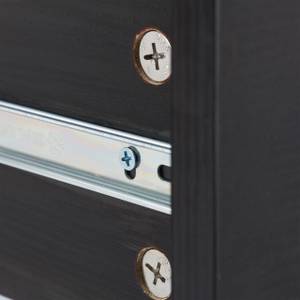 Table de nuit noire avec tiroir Noir - Doré - Bois manufacturé - Métal - 50 x 50 x 50 cm