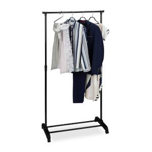 Fahrbarer Kleiderständer mit Ablage Schwarz - Metall - Kunststoff - 91 x 181 x 42 cm