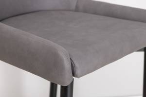 Barhocker Plaza 2er Set Grau - Massivholz - Textil