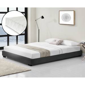 Lit Double Solingen Rembourré Matelas Noir - Profondeur : 140 cm