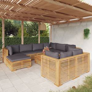 Garten-Lounge-Set 3028565-19 (10-teilig) Grau - Massivholz - Holzart/Dekor - 69 x 60 x 69 cm