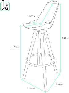 Tabouret de bar SOTO (Lot de 2) Noir