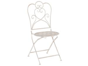 Chaise de jardin TRIESTE Beige - Blanc - Métal - 44 x 92 x 48 cm