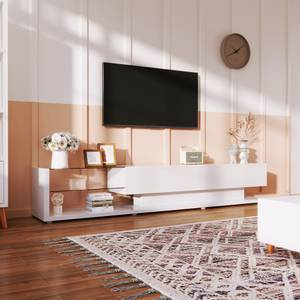 Buffet TV Cronus Ⅱ Marron - Blanc brillant - Blanc