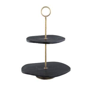 Etagere Suranne Schwarz - Massivholz - 33 x 59 x 43 cm