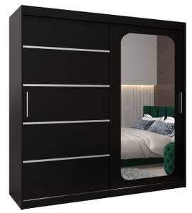 Armoire à portes coulissantes promo v2 Noir - Largeur : 200 cm - 2 porte