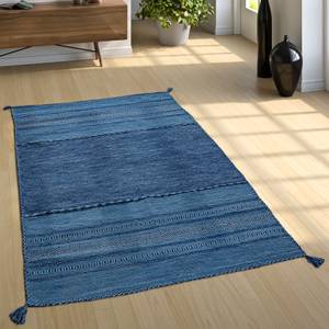 Hochflor-Teppich Kilim 217 Blau - 200 x 290 cm