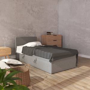 Einzelbett Jugendbett Menorca Mini basic Hellgrau - Breite: 100 cm - Bettkasten links