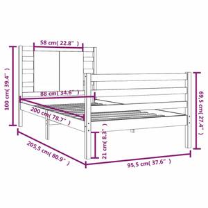 Bettgestell-K-21410 Schwarz - Breite: 96 cm