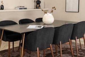 Essgruppe Pippi 25 (7-teilig) Schwarz - Massivholz - 90 x 75 x 190 cm