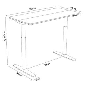 Höhenverstellbarer Tisch Arogno Weiß - Metall - 120 x 117 x 60 cm