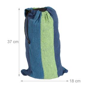 Hamac en coton Bleu - Vert - Textile - 240 x 3 x 150 cm