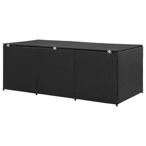 Gartenbox Schwarz - Metall - Polyrattan - 90 x 70 x 180 cm