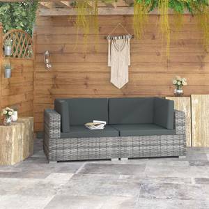 Ecksofas mit Auflagen 2er Set V413 Grau - Naturfaser - 70 x 54 x 70 cm