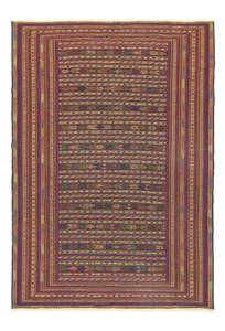 Kelim Afghan - 278x195cm Braun - Naturfaser - 195 x 1 x 278 cm