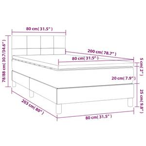 Lit à sommier tapissier 3017265-9 Taupe - 80 x 203 cm