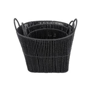 Ornement Basket Set Store, Set of 3 Noir - Textile - 38 x 32 x 41 cm