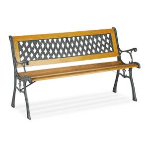 Gartenbank Flechtoptik Braun - Grün - Holzwerkstoff - Metall - Kunststoff - 125 x 73 x 52 cm