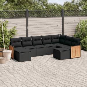 Gartensitzgruppe K6913(9-tlg) Schwarz - Massivholz - 69 x 62 x 55 cm