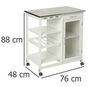 Beistellwagen für die Küche, Küchenwagen Weiß - Holzwerkstoff - 76 x 88 x 48 cm