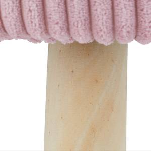 Pouf coiffeuse avec pieds en bois Marron - Rose foncé - Bois manufacturé - Papier - Matière plastique - 37 x 41 x 37 cm
