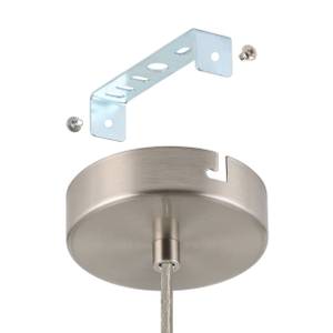 Luminaires suspendus PASTERI Tissu mélangé / Acier - 1 ampoule - Argenté - Largeur : 53 cm