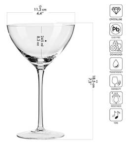 Gläser für Martini Cocktail 6er-Set, 245 Glas - 12 x 19 x 12 cm