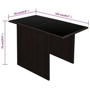 Gartenmöbel-Set Braun - Polyrattan - 58 x 76 x 102 cm