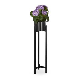Blumentopf mit Ständer Schwarz - Metall - 22 x 90 x 22 cm