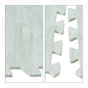 Tapis sol effet bois en lot de 27 Blanc - Matière plastique - 32 x 1 x 32 cm