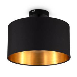 Deckenlampe Stoff Schwarz - Metall - Kunststoff - 10 x 3 x 10 cm